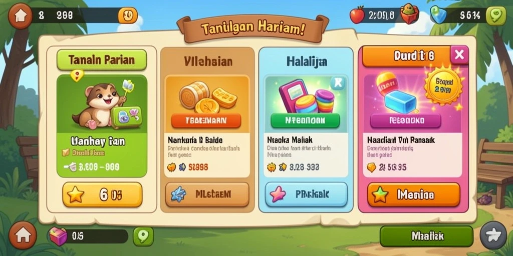 Tangkapan layar menunjukkan gameplay yang intens dan penuh warna.
